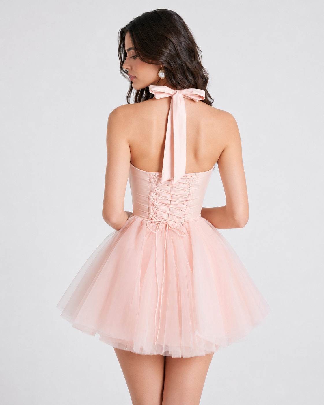 Blush Tulle Corset Mini Dress