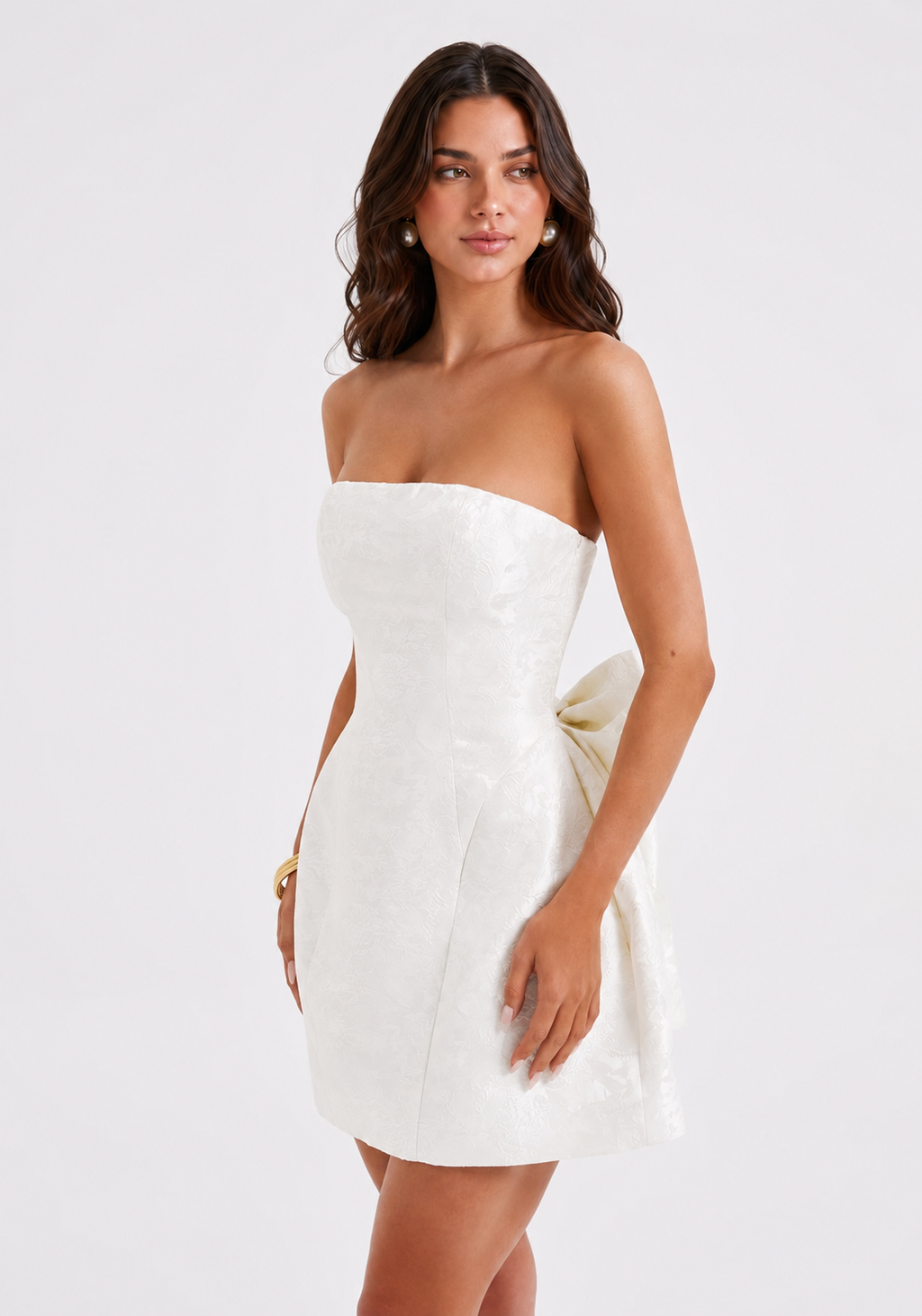 Strapless Bow Back Mini Dress
