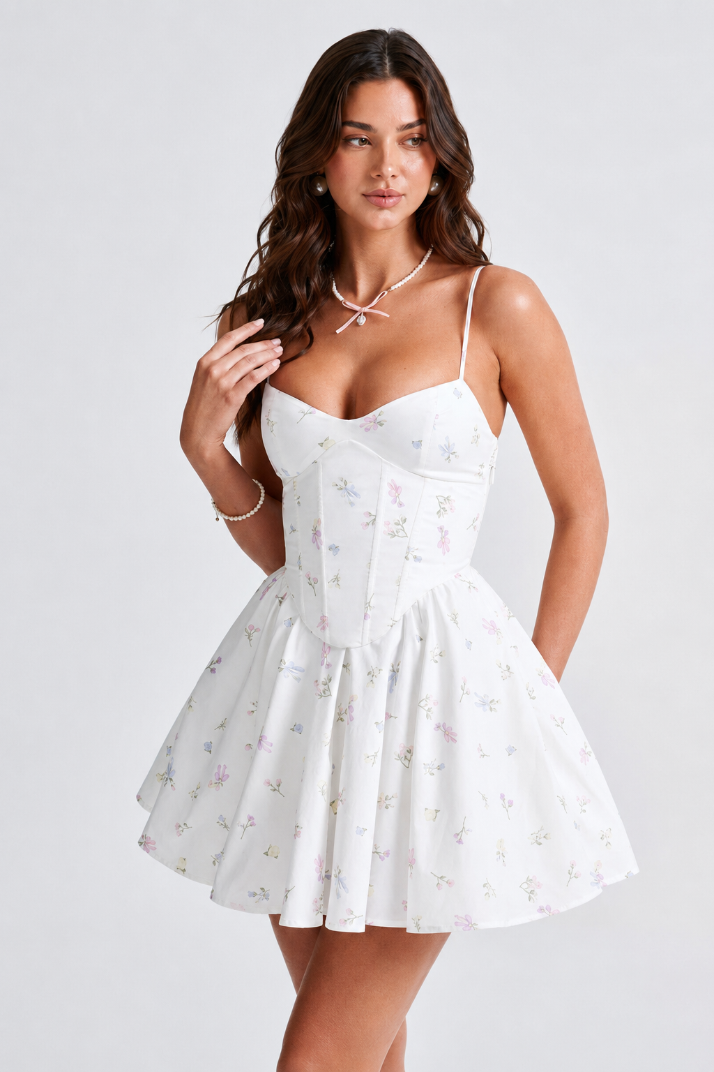 Sweetheart Corset Flare Mini Dress