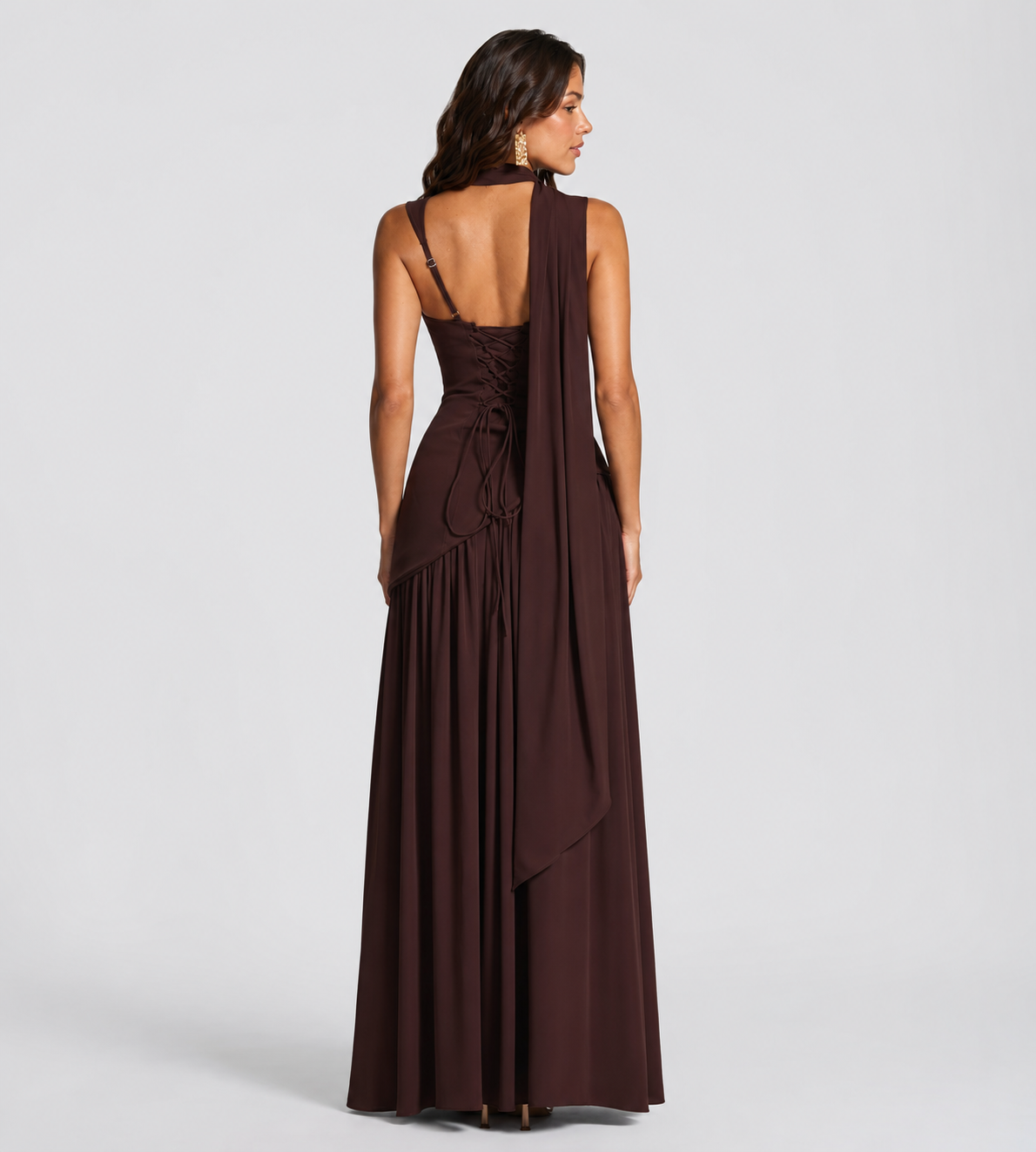 Draped Slit Maxi Dress